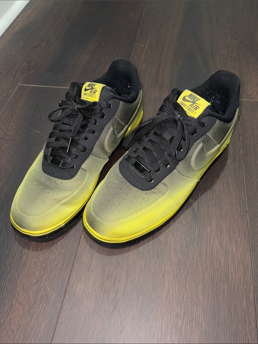 Nike Air Force 1 Low Black and Yellow Fade